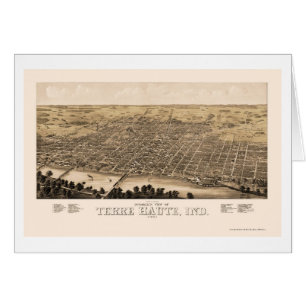 Cartão Terre Haute, no mapa panorâmico - 1880