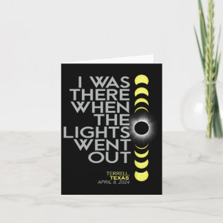 Cartão Terrell Texas Total Solar Eclipse 2024