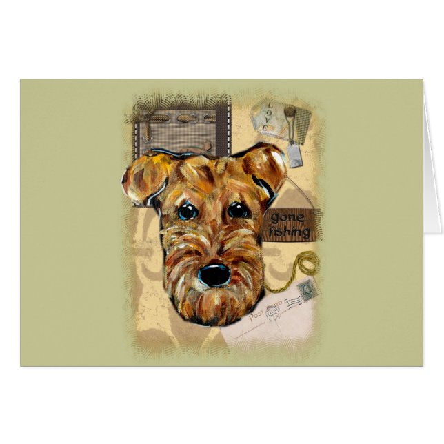 CARTÃO TERRIER AIREDALE (Frente Horizontal)