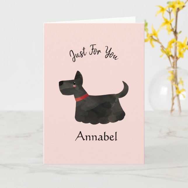 Cartão Terrier Personalizado Super Fofo (Flor Amarela)