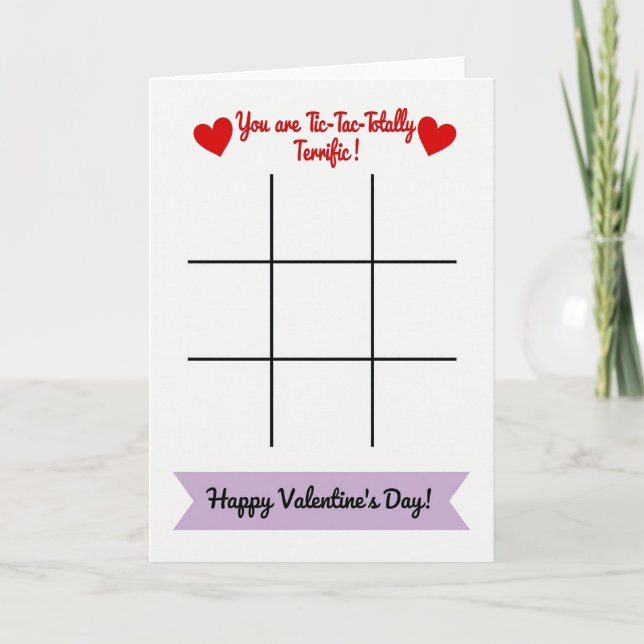 Cartão Terrific Valentine Tic Tac Toe Card (Frente)