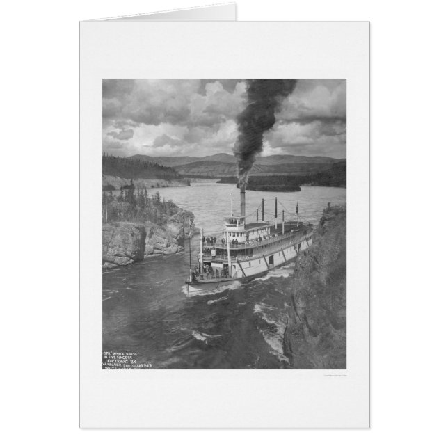 Cartão Território yukon 1920 do barco a vapor (Frente)