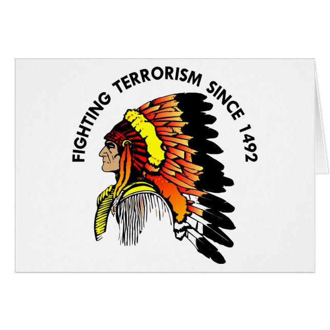 Cartão Terrorismo de combate do chefe indiano (Frente Horizontal)