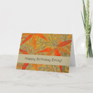 Cartão Terthy Bamboo Art Vintage Impressão Orange