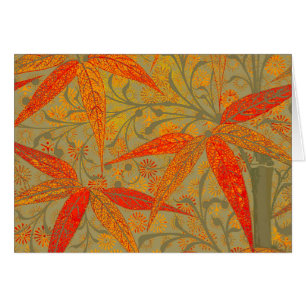 Cartão Terthy Bamboo Art Vintage Impressão Orange
