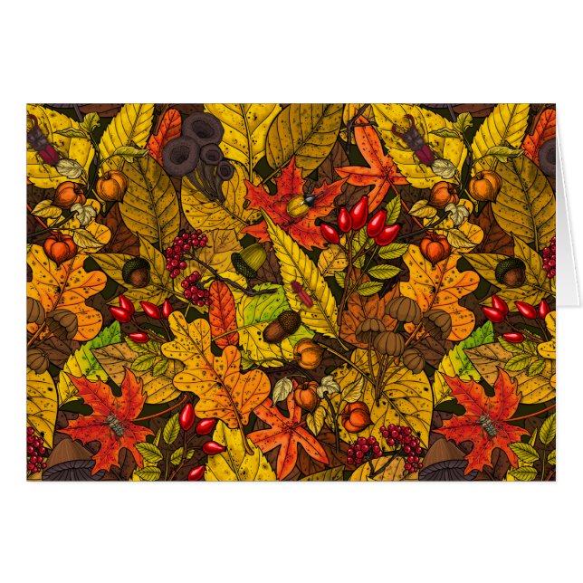 Cartão Tesouros do outono (Frente Horizontal)