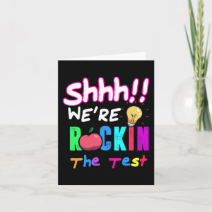 Cartão Test Day Rock The Test Rainbow Teachent (Professor