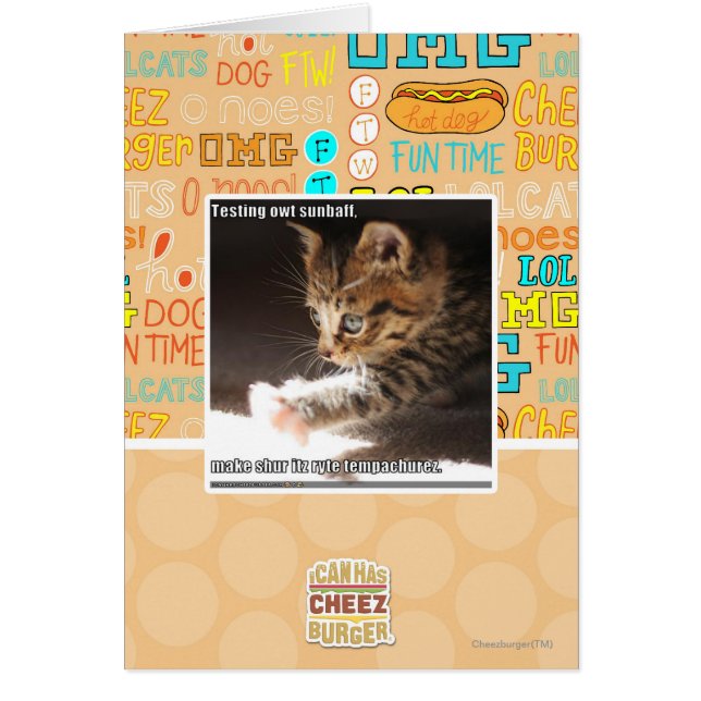 Cartão Testando o sunbaff (Frente)