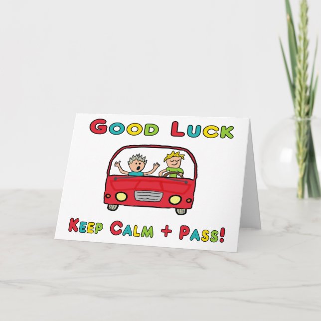 Cartão Teste de condução com boa sorte (Frente)