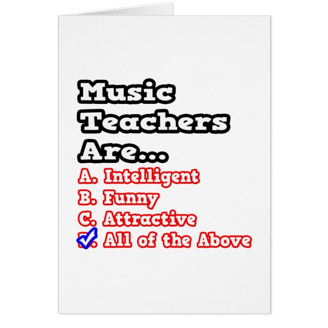 Cartão Teste de Professores de Música...Piada (Frente)