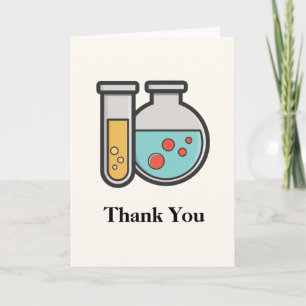 Cartão Teste de Química Tubo e Beaker Obrigado