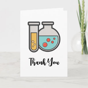 Cartão Teste de Química Tubo e Beaker Obrigado