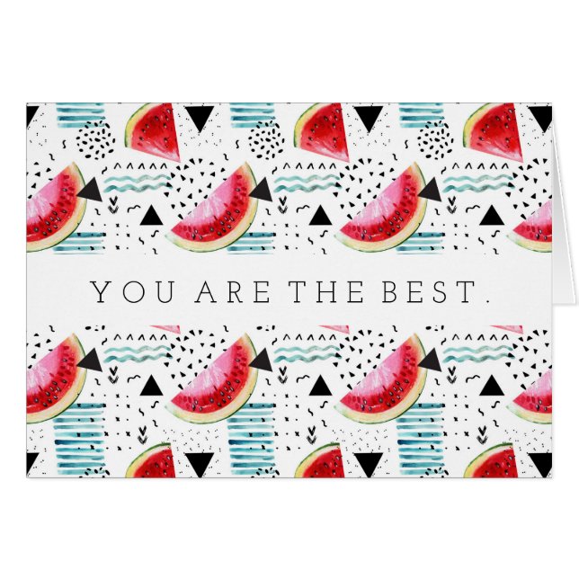 Cartão Teste padrão abstrato da melancia (Frente Horizontal)