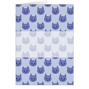 Cartão Teste padrão bonito do gato. Azul
