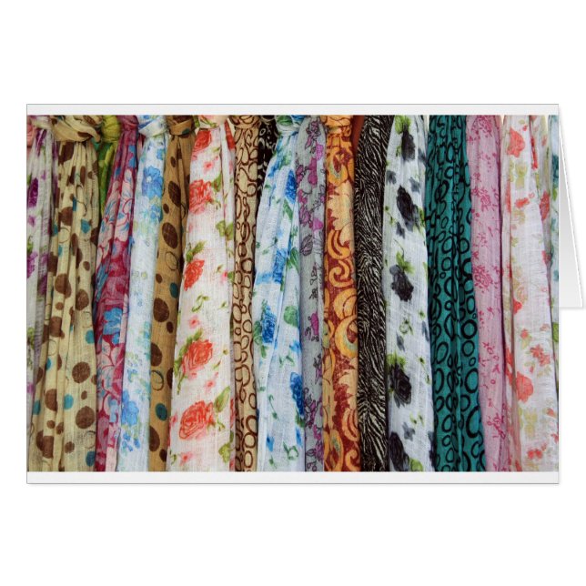 Cartão Teste padrão colorido do lenço (Frente Horizontal)