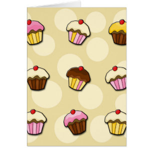 Cartão Teste padrão colorido dos cupcakes