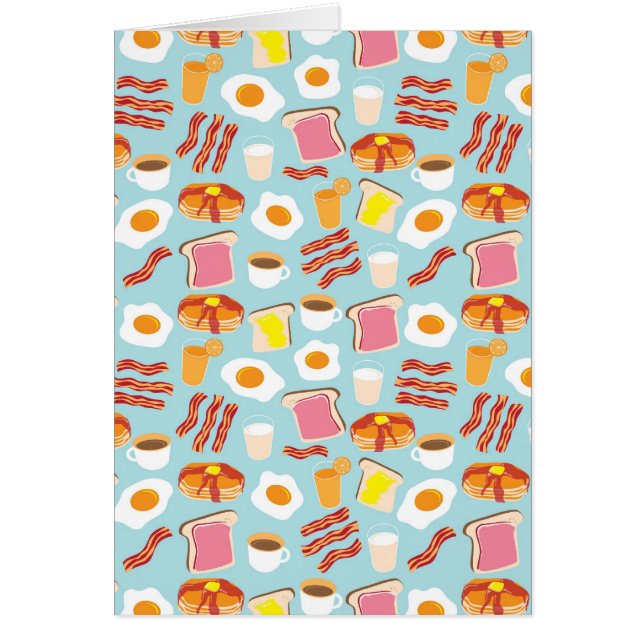 Cartão Teste padrão das ilustrações da comida de pequeno (Frente)