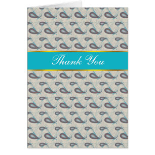 Cartão Teste padrão de Champagne Paisley