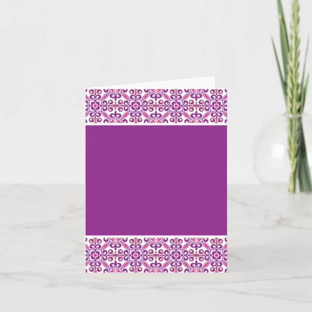 Cartão Teste padrão de mosaico BGF - roxo (Frente)