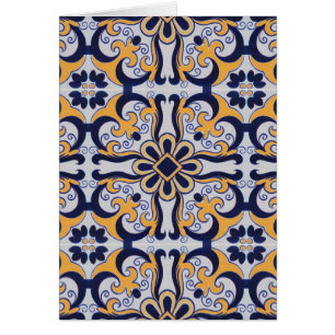 Cartão Teste padrão do azulejo do português