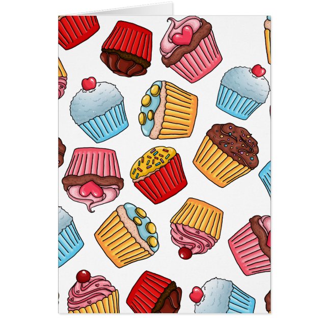 Cartão Teste padrão do cupcake (Frente)