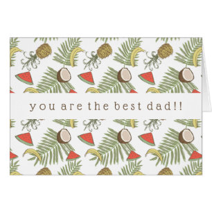 Cartão Teste padrão do esboço da fruta tropical