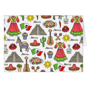 Cartão Teste padrão dos símbolos de México  