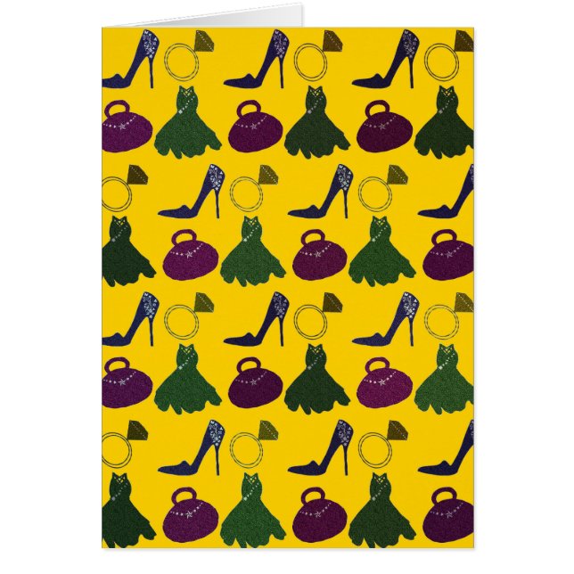 Cartão Teste padrão feminino bonito do roupa (Frente)