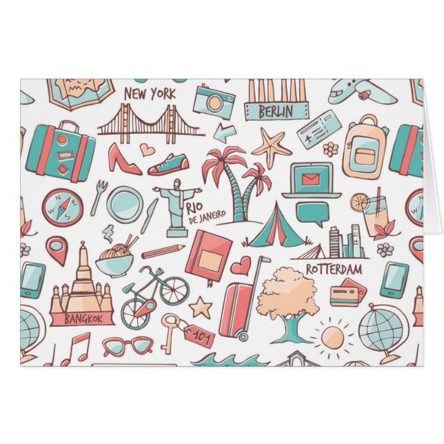 Cartão Teste padrão Pastel do turista (Frente Horizontal)