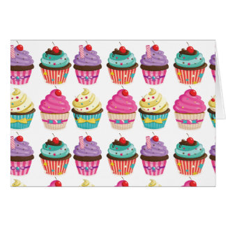 Cartão Teste padrão saboroso do cupcake