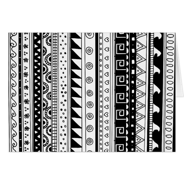 Cartão Teste padrão tribal preto e branco (Frente Horizontal)