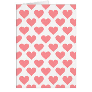 Cartão Teste padrão vermelho do coração