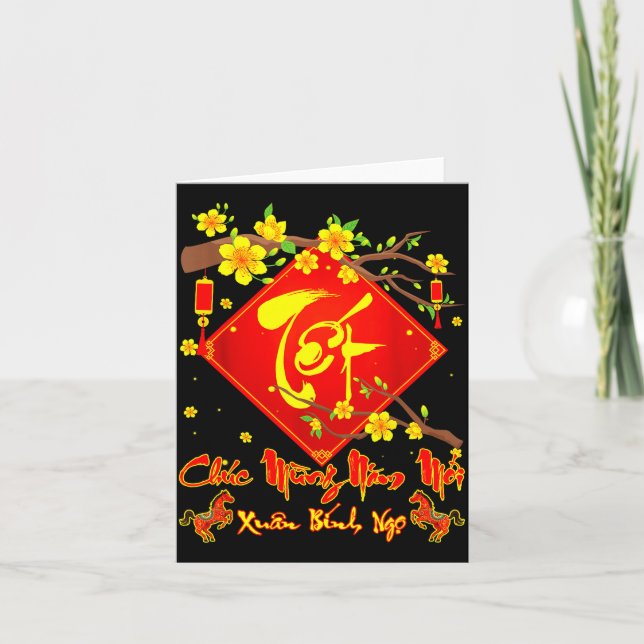 Cartão Tet 2026 Chuc Mung Nam Moi Xuan Binh Ngo Vietnames (Frente)