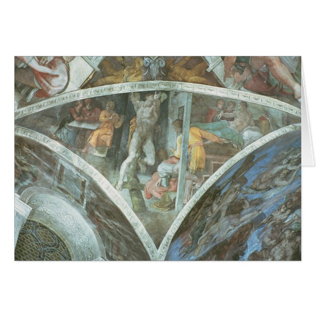 Cartão Teto da capela de Sistine: Haman (Frente Horizontal)