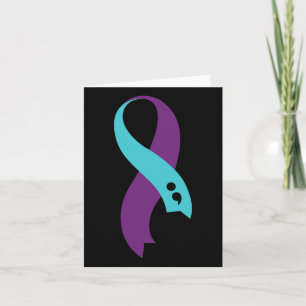 Cartão Teto Roxo - Fita Semicolão - Prevenção Suicida Aw