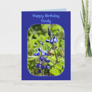 Cartão Texas Bluebonnets Ann Happy Birthday Vazio Card
