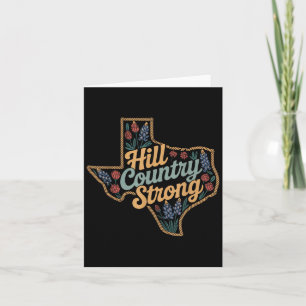 Cartão Texas Hill Country 2025 Texas Forte Retro Motivaçã