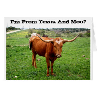Cartão Texas Longhorn Com O Engraçado Texas Dizendo