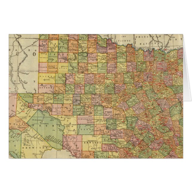Cartão Texas por Rand McNally (Frente Horizontal)