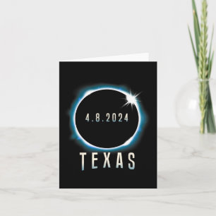 Cartão Texas Total Solar Eclipse 2024 Blue April 8 Men Wo
