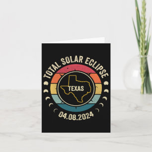 Cartão Texas Total Solar Eclipse 2024 Totalidade American