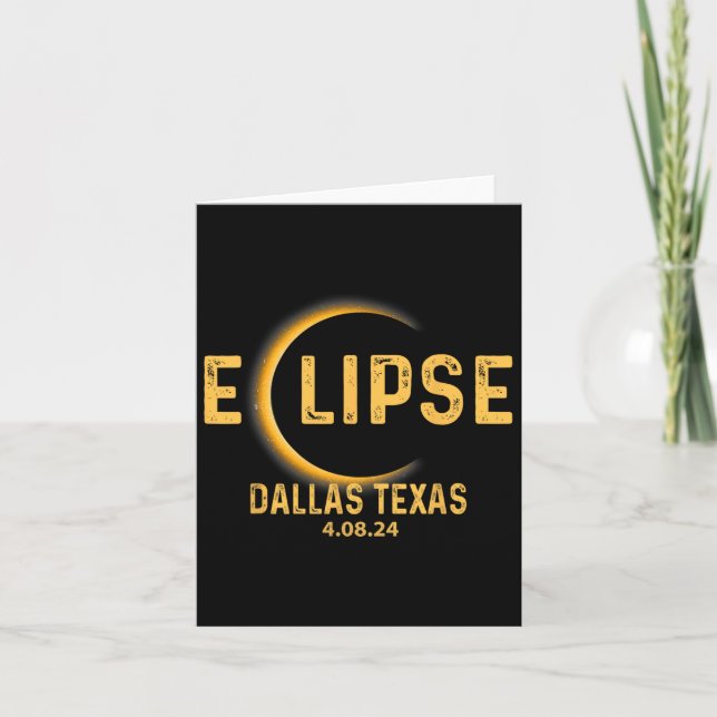Cartão Texas Tx Tee Total Solar Eclipse Party 2024 Totali (Frente)