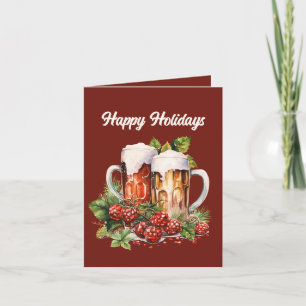 Cartão Texto adicional para cerveja de bebendo de Natal