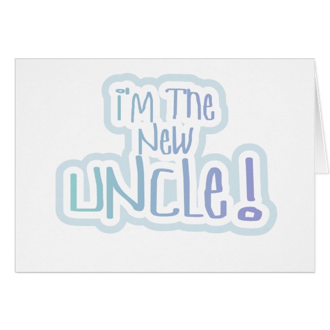 Cartão Texto azul eu sou o tio novo (Frente Horizontal)