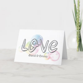 Cartão Texto De Amor De Casamento Com Bolhas