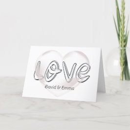 Cartão Texto De Amor De Casamento Com Coração De Bolha