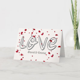 Cartão Texto De Amor De Casamento Com Rosa