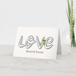 Cartão Texto De Amor De Casamento Com Vinha Flor