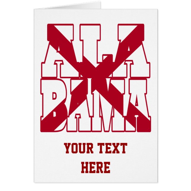 Cartão Texto de bandeira do estado do Alabama (Frente)