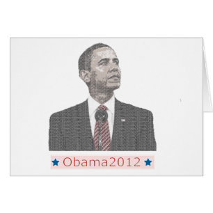 Cartão Texto de Barack Obama Retrato 2012